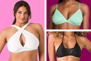 3 stock photos of Victoria's Secret Bras worn by models
