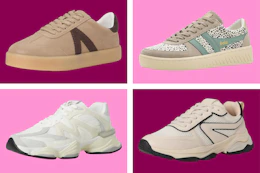 4 stock images of women's sneakers (on Zappos)