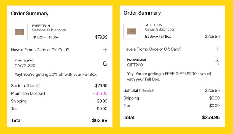 FabFitFun Cart Image