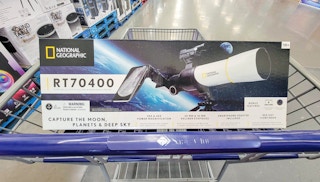 national geographic telescope in a cart