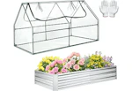 Greenhouse and Galvanized Garden Bed