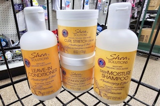 shea hair care in a cart