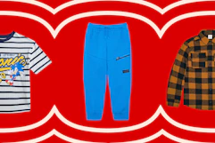kids clothes on a grid