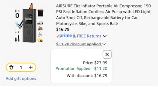 air compressor Amazon receipt