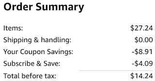 an amazon order summary