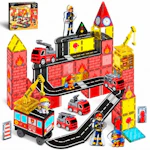 Magnetic Tile Fire Truck Set