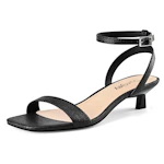 Women's Kitten Heel Raffia Sandals