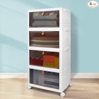 4-Tier Stackable Storage Bins with Lids