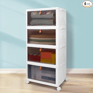 4-Tier Stackable Storage Bins with Lids