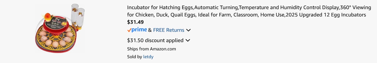 Amazon 12-Egg Incubator 2025 2