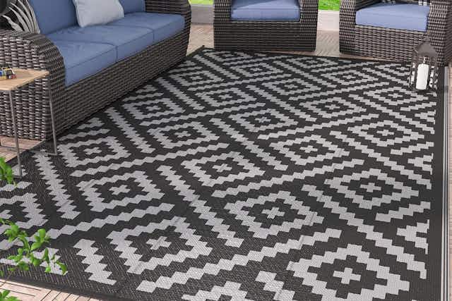 5' x 8' Outdoor Patio Rugs, as Low as $19.79 on Amazon card image