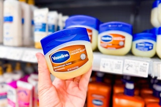 hand holding up vaseline healing jelly