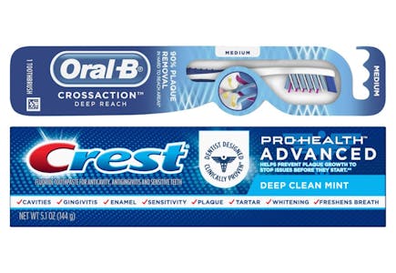1 Crest Toothpaste + 1 Oral-B Toothbrush