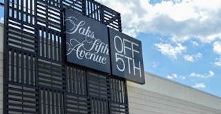 The exterior and sign of a Saks Fifth Avenue Off 5th store