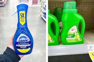 dawn spray and walgreens detergent in collage