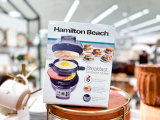 hamilton beach breakfast sandwich maker sitting on a target table