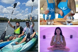 groupon experiences, kayaking, cooking, and float spa