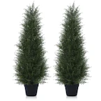 Artificial Cedar Topiary Tree Set