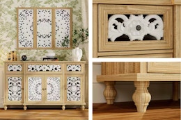 Save Over $200 on This Accent Cabinet With Matching Art at The Home Depot card image