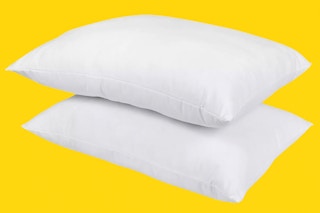 a 2-pack of pillows on a yellow background