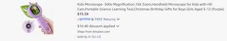 Amazon Kids- Microscope and Camera 2025