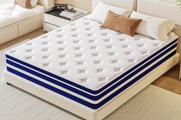Lifestyle image of the Guukin memory foam hybrid mattress in bedroom setting
