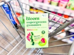 Bloom Supergreens Gummies in a Walmart cart