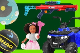 Walmart's Hot Toy Deals: $13 Squishmallow, $9 Foam Dart Gun, $97 Cottage card image