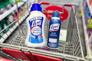 one Lysol laundry sanitizer and one air sanitizer bottle