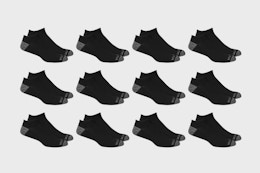 a pack of black no-show socks