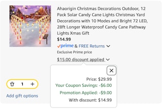 Candy Canes Amazon receipt