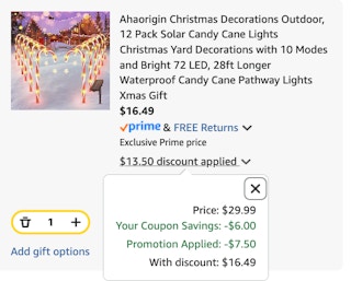 Candy Canes Amazon receipt