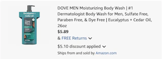 Dove men + care Amazon receipt