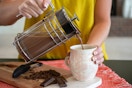 Use real chocolate to make French press hot chocolate.