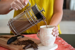 Use real chocolate to make French press hot chocolate.