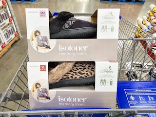 2 pairs of slippers in a cart