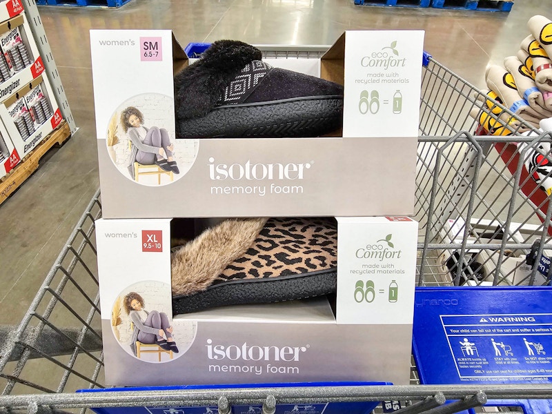 2 pairs of slippers in a cart