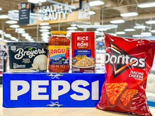 kroger matchup groceries on store shelf