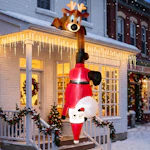 Hanging Inflatable Reindeer & Santa