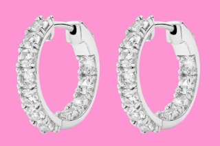 gemstone huggie hoop earrings collage