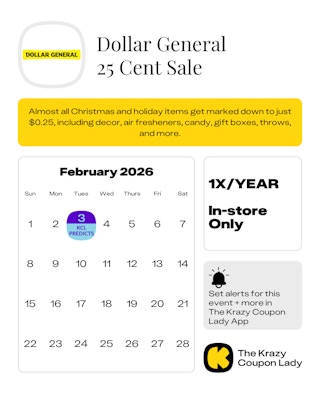 Dollar General 25 Cent Sale predicted start date on February 3, 2026
