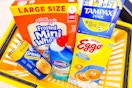 groceries in a yellow shopping basket