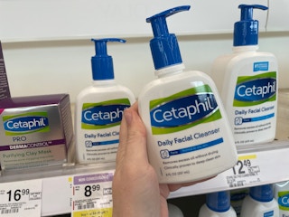 hand holding bottle of cetaphil