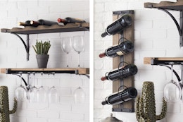 Wood Wall-Mounted Wine Racks Are 75% Off at The Home Depot Right Now card image