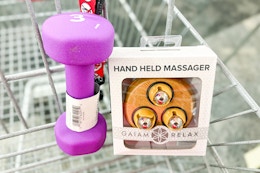 hand weight and massager in a cart