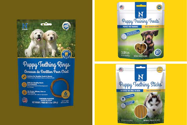 N-Bone Puppy Teething Treats, Starting at $4.49 on Amazon card image