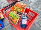 cvs shopping basket with products