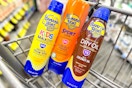 banana boat sunscreens in a shopping cart
