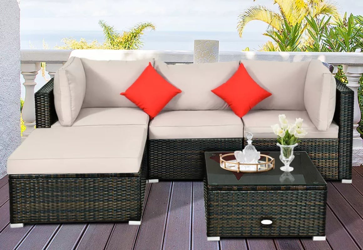 Tangkula Patio Sectional Set
