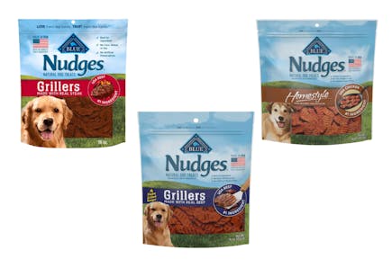 3 Blue Buffalo Nudges Dog Treat Bags
